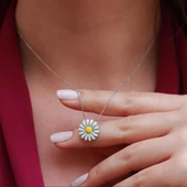 Papatya Mine İşli Gümüş Kolye thumbnail 1