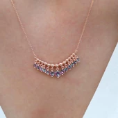 Mistik Topaz Taşlı Rose Gold Kaplama Shakira Gümüş Kolye thumbnail 2