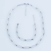 Zirkon Taşlı Trend Geçme Zincirli Gümüş Set thumbnail 2