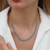 Sıra Turkuaz Taş Gümüş Kolye thumbnail 2