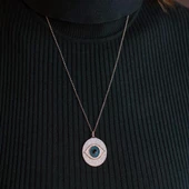 Mikro Zirkon Taşlı Göz Gümüş Kolye thumbnail 2