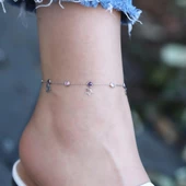 Renkli Zirkon Taşlı Figürlü Gümüş Halhal thumbnail 2