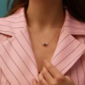 Prenses Model Swarovski Rose Gold Kaplama Kolye thumbnail 1