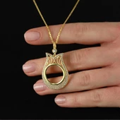 İçine Çeyrek Altın Konulabilen Lale Motifli Gümüş Kolye thumbnail 1