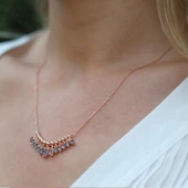 Mistik Topaz Taşlı Rose Gold Kaplama Shakira Gümüş Kolye thumbnail 4