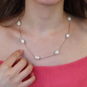 Barok İnci Oval Gümüş Kolye thumbnail 2