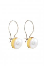 Doğal İnci Taşlı Otantik Gümüş Kadın Küpe 925 Ayar Mini Küpe Inci Taşlı Küpe - 1