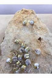 Doğal İnci Taşlı Otantik Gümüş Kadın Küpe 925 Ayar Mini Küpe Inci Taşlı Küpe - 3