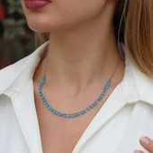 Sıra Turkuaz Taş Gümüş Kolye thumbnail 1