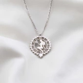 Pırlanta Taş Saat Perisi 0.02 CT Rodyum Micron Kaplama Gümüş Kolye thumbnail 1