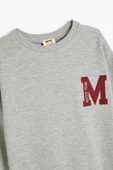 Koton Erkek Çocuk Bisiklet Yaka Slogan Baskılı Uzun Kollu Sweatshirt - 3