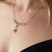 Prenses Model Zirkon Taşlı Gümüş Kolye thumbnail 5