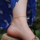 Yıldız Figürlü Gold Kaplama Gümüş Halhal thumbnail 2