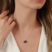 Göz Zirkon Taşlı Gümüş Kolye thumbnail 1