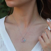 Baget Çerçeveli Kelebek Gümüş Kolye thumbnail 1