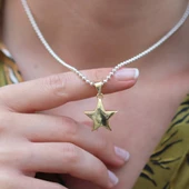 Gold Kaplama Yıldız Gümüş Kolye thumbnail 2