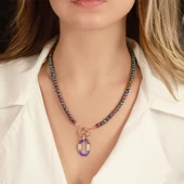 Hematit Taşlı Kilit Gümüş Kolye thumbnail 2