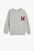 Koton Erkek Çocuk Bisiklet Yaka Slogan Baskılı Uzun Kollu Sweatshirt - 1