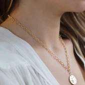 Tasarım Zirkon Taşlı Trend Gümüş Kolye thumbnail 2