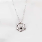 Pırlanta Taş Peri 0.02 CT Rodyum Micron Kaplama Gümüş Kolye thumbnail 1