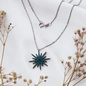 Turkuaz Taşlı Kutup Yıldızı Gümüş Kolye thumbnail 1