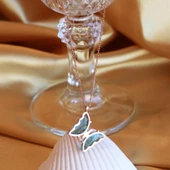 Mavi Kelebek Model Rose Gold Kaplama Zirkon Taşlı Gümüş Kolye thumbnail 2