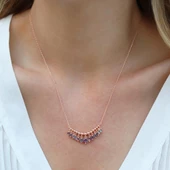 Mistik Topaz Taşlı Rose Gold Kaplama Shakira Gümüş Kolye thumbnail 3