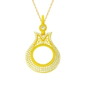 İçine Çeyrek Altın Konulabilen Lale Motifli Gümüş Kolye thumbnail 3