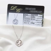 Pırlanta Taş Saat Perisi 0.02 CT Rodyum Micron Kaplama Gümüş Kolye thumbnail 2