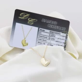 Pırlanta Taş Kalp 0.02 CT Gold Micron Kaplama Gümüş Kolye thumbnail 2