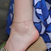 Yıldız Zirkon Taşlı Rose Gold Kaplama Gümüş Halhal thumbnail 1