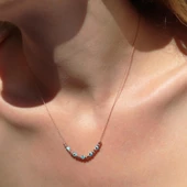 Nazar Boncuklu Dorika Gümüş Kolye thumbnail 1