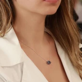 Göz Zirkon Taşlı Gümüş Kolye thumbnail 2