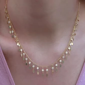 Damla Model Gold Kaplama Zirkon Taşlı Trend Kolye thumbnail 2