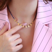 Kök Safir Taşlı Trend Kolye thumbnail 2