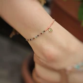 Doğal Turmalin Taşlı 925 Ayar Gümüş Halhal thumbnail 1