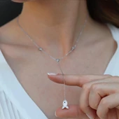 Çift Taraflı Balık Gümüş Kolye thumbnail 3