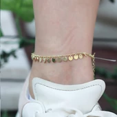 Gold Kaplama Pullu Gümüş Halhal thumbnail 2