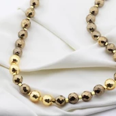 Hematit Taşlı Gold Kaplama Gümüş Kolye thumbnail 4