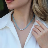 Fortuna Modeli Turkuaz Doğaltaş Gümüş Kolye thumbnail 1