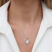 Kalp Zirkon Taşlı Hareketli Gümüş Kolye thumbnail 4