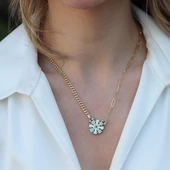 Kar Tanesi Çift Taraflı Gümüş Kolye thumbnail 1