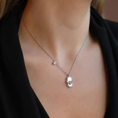 Sedefli Arı Figürlü Trend Gümüş Kolye thumbnail 3