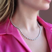 Kalpli Su Yolu Zirkon Taşlı Gümüş Kolye thumbnail 4