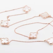 İkonik Alhambra Sedef Taşlı Rose Gold Kaplama Gümüş Kolye thumbnail 2