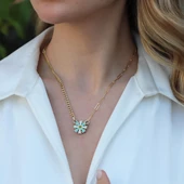 Kar Tanesi Çift Taraflı Gümüş Kolye thumbnail 2