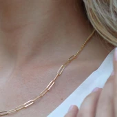 Gold Kaplama Trend Geçme Gümüş Zincir thumbnail 3