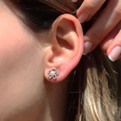 İnci Çiçek Zirkon Taşlı Gümüş Küpe thumbnail 2