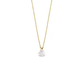 Mini Kalpli Kuvars Taşlı Gold Kaplama Gümüş Kolye thumbnail 2