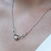 Önden Klipsli 925 Ayar Gümüş Kolye thumbnail 4